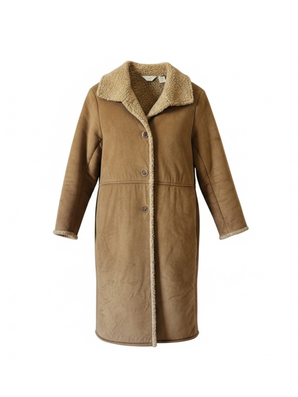 J. Jill NWOT Penny lane coat Long Faux-Shearling Trench Coat in Brown